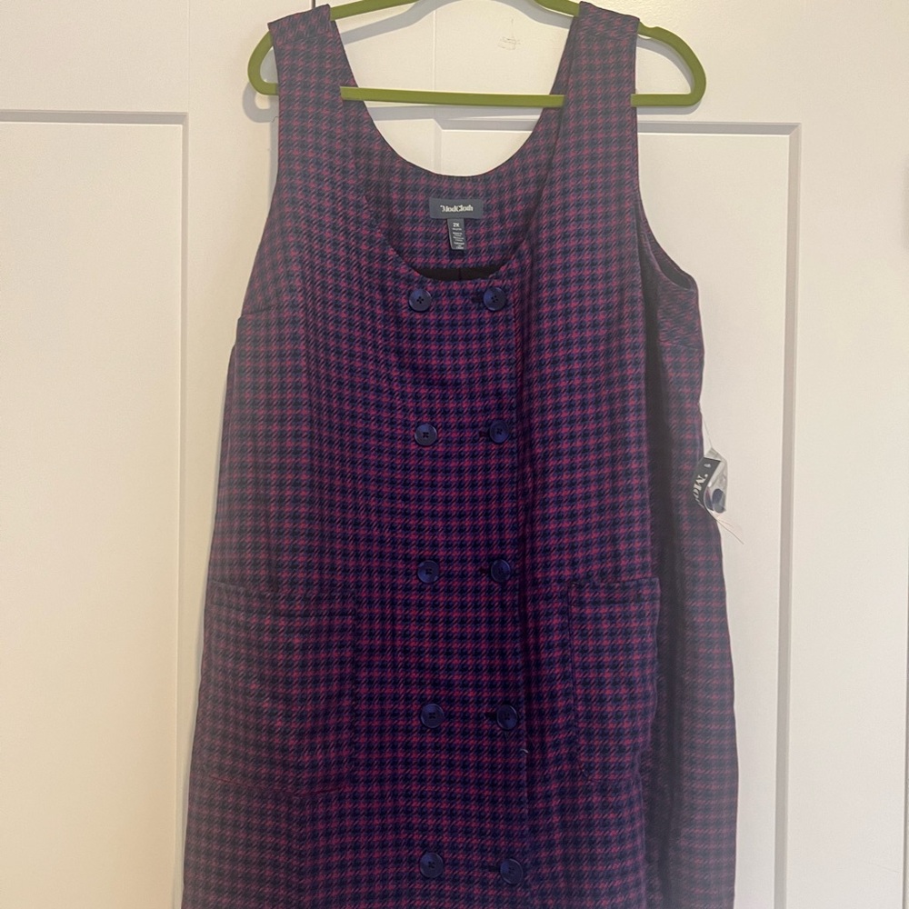 ModCloth Plaid pinafore dress 2X - NWT! - Picture 2 of 3